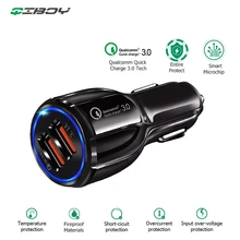 USB Автомобильное зарядное устройство Быстрая зарядка QC3.0 Быстрая зарядка 2 порта USB Автомобильное зарядное устройство для мобильного телефона для iPhone Xiaomi автомобильное зарядное устройство адаптер в автомобиле