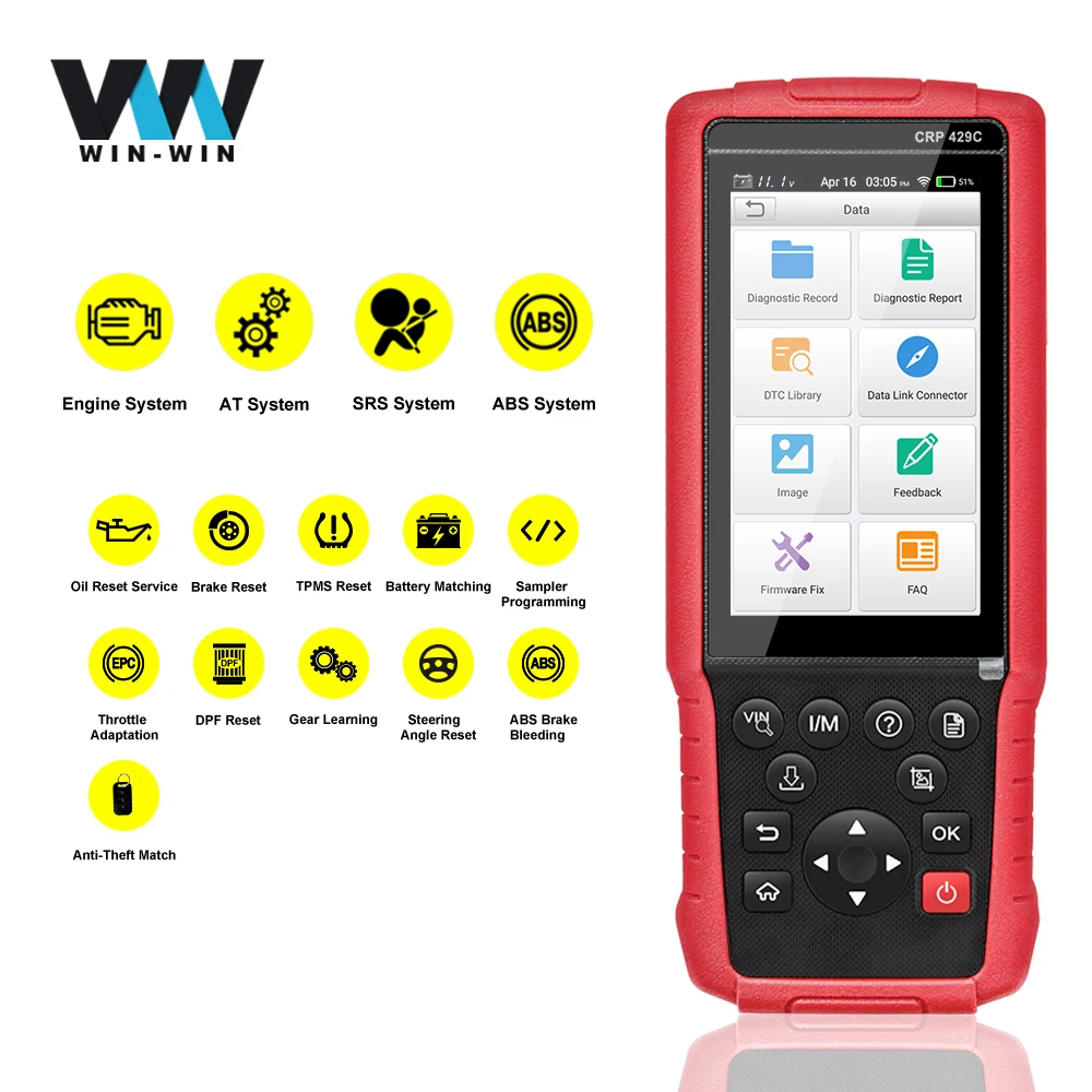 Launch X431 CRP429C CRP423 автоматический диагностический инструмент для двигателя/ABS/SRS/AT + 11