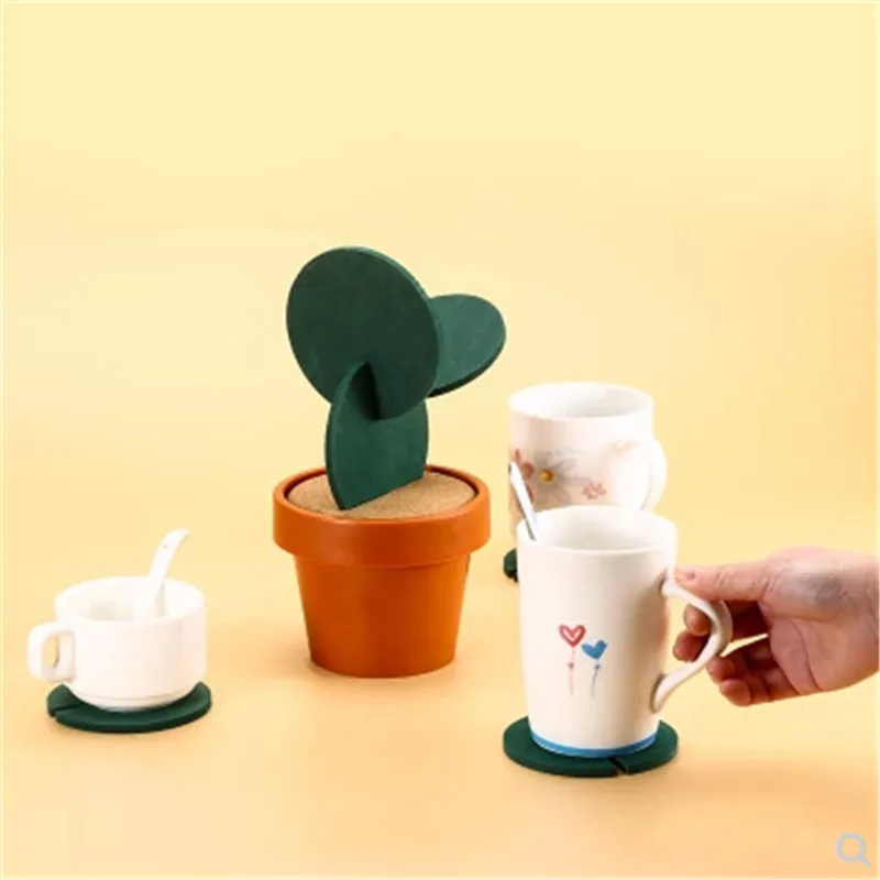 Creative Table Placemat Cactus Coasters Individual Silicone Cup Mat Stand Under Modern Home Decoration Kitchen Accessories