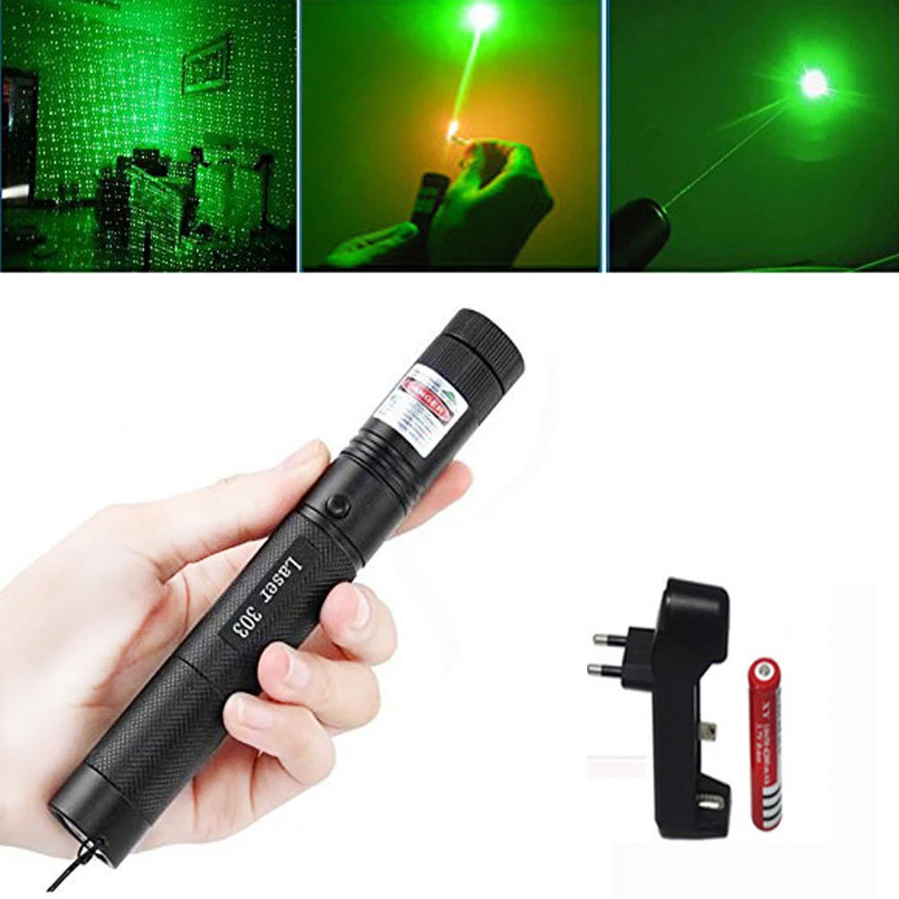 

Green Laser sight High Power hunting Green Dot tactical 532 nm 5mW 303 laser pointer verde lazer Pen Head Burning Match