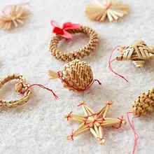 

DIY Gold Vintage Creative Wooden Woven Christmas Gifts Xmas Tree Ornaments Interior Party Decoration Pendants For Home Kids Gift