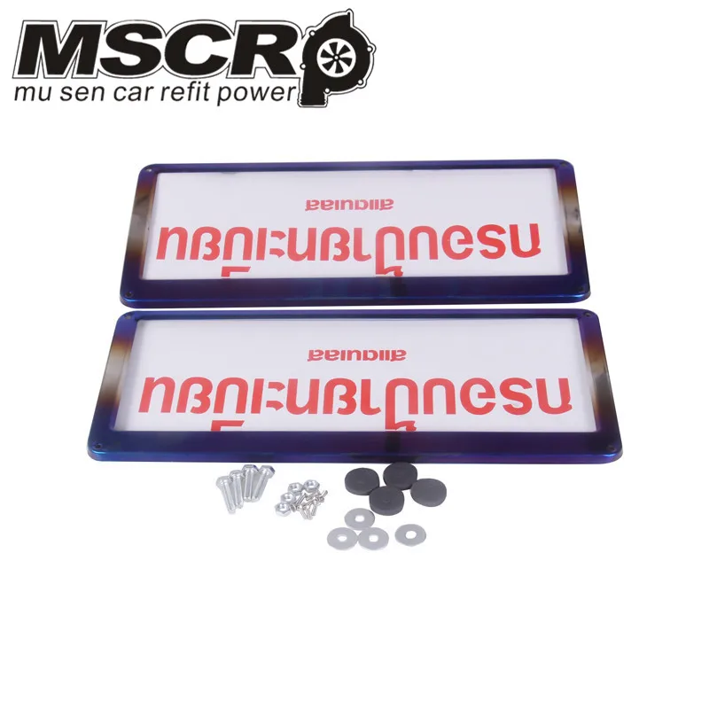 

2pcs/set Universal Neo Chrome Thailand license plate frame holder Stainless Steel Durable Rust Protection for Vehicles
