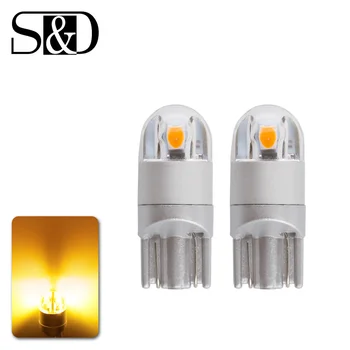 

10pcs T10 W5W LED Car Bulbs 3030 Chips 194 168 501 Clearance Lights Interior Lighting Instrument Lights 12V 5w Amber