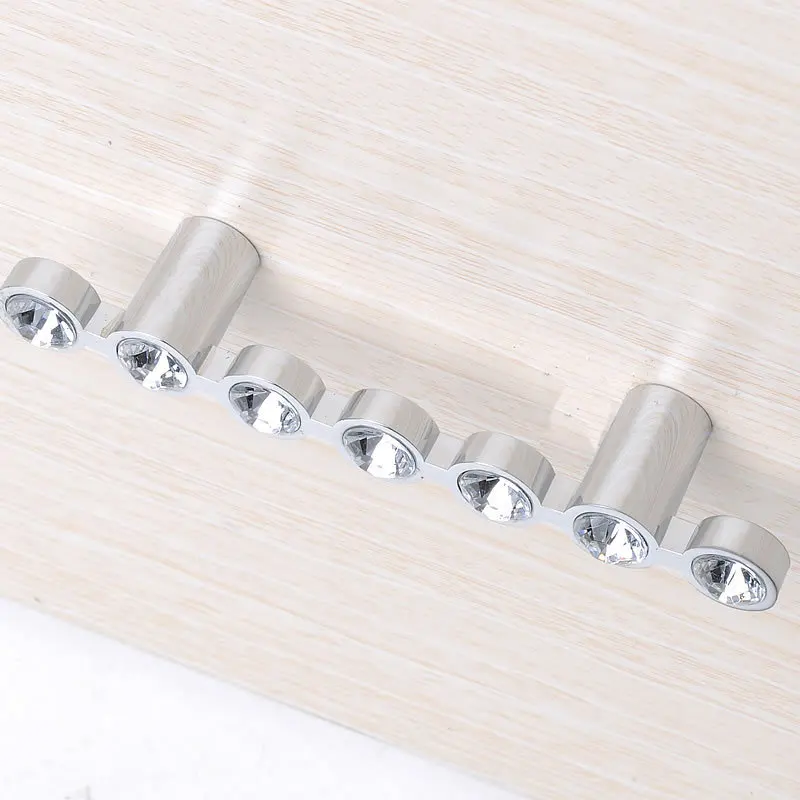 

64mm Diamond Crystal Cabinet Wardrobe Drawer Door Knob Pull Handle Modern Europe Style