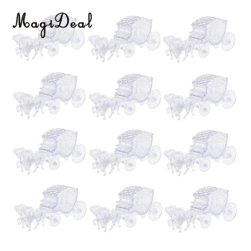 12 Pieces Crystal Horse Carriage Candy Gift Boxes Party Favor Baby Shower 