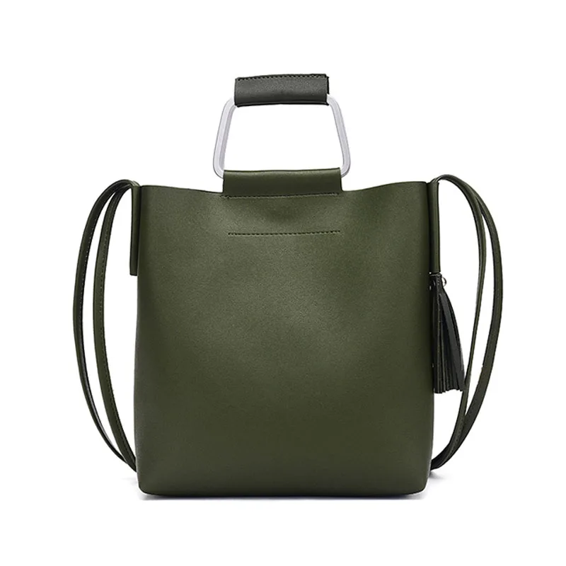 

2017 Casual Solid Women Handbag Simple Medium Lady Shoulder bag Black Gray White Wine red and Green colors 23*27*9cm size