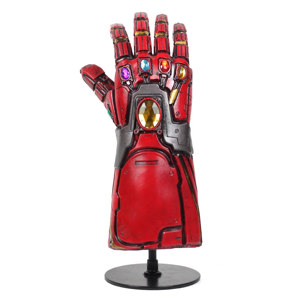 Высокое качество Мстители эндшпиль супергерой Железный человек Тони Старк драгоценный камень Бесконечность рукавицы косплей перчатки танос светодиодный латексные перчатки новинка