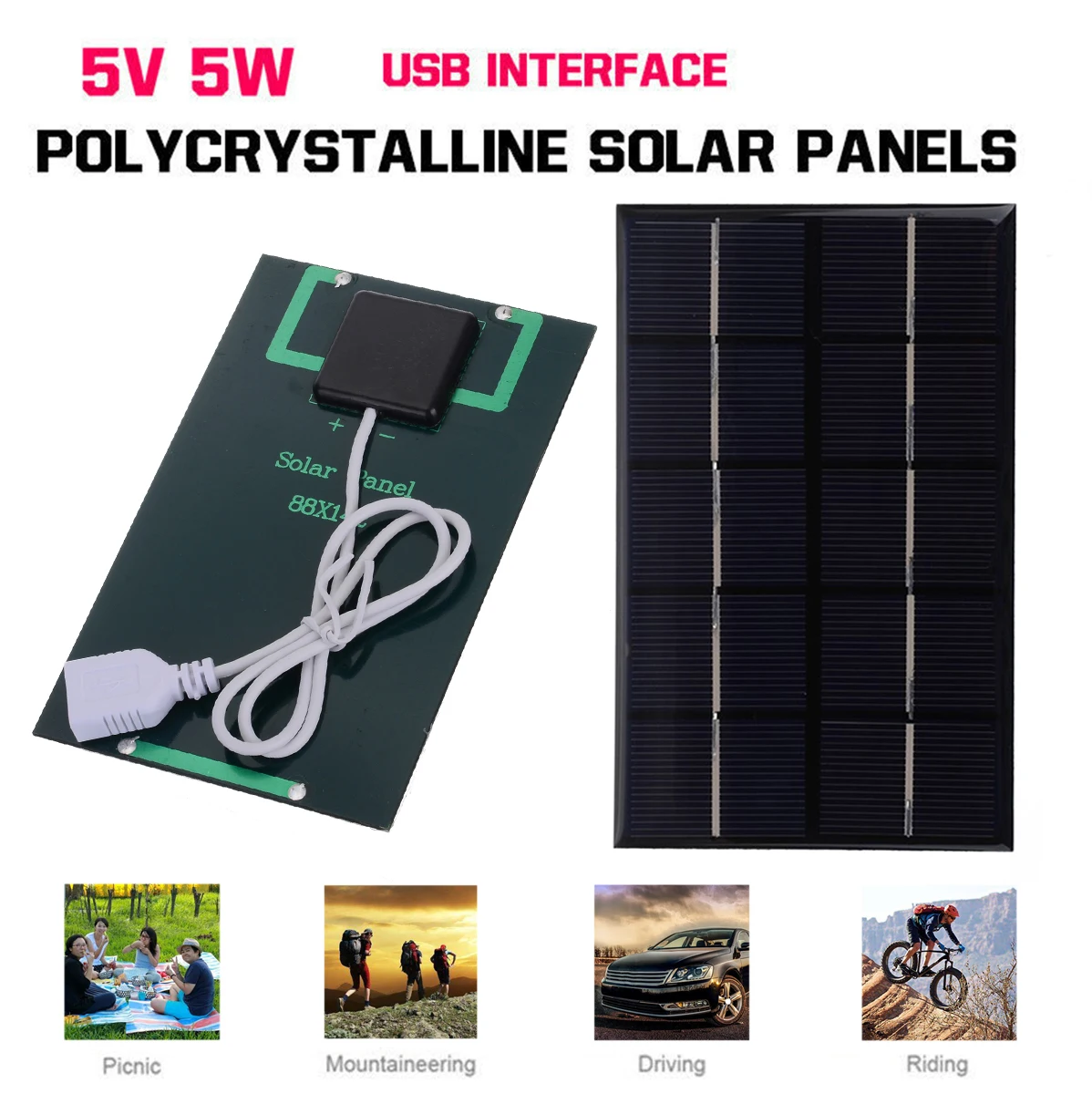 5W 5V Mayitr Portable USB Solar Panel Charger Pane USB Port Mobile Phone Travel Solar Panel