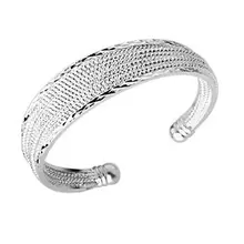 Envío Libre, 25 joyería de Plata, flor pulsera de alambre, 925 Brazalete de Plata, Joyería Al Por Mayor SZ010