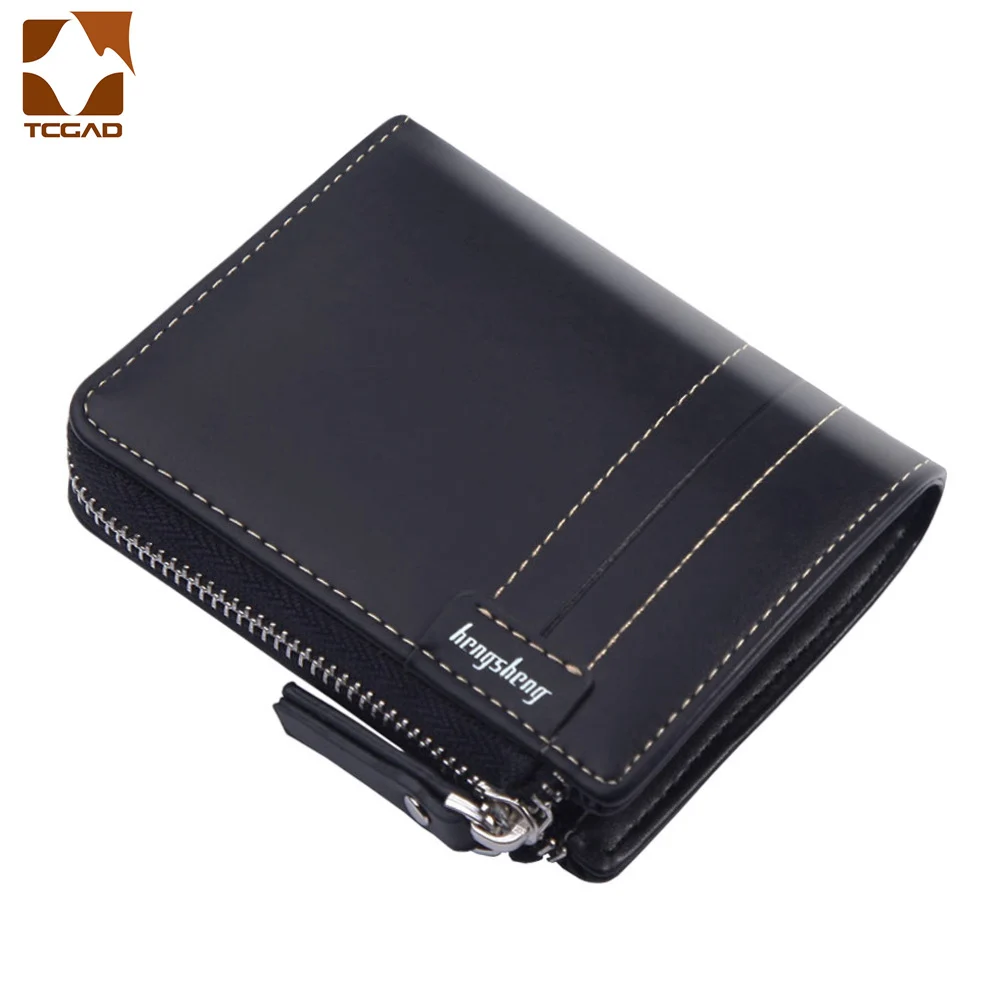 

men wallets New Short PU Leather retro Zipper Coin Purse Pockets driving licence For Card Holder High Quality Mens purse