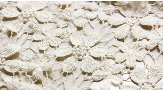 

cotton lace fabric with daisy pattern, crochet lace fabric for bridal dress, wedding dress, DIY dress