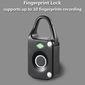 

USB Rechargeable Smart Keyless Fingerprint Lock Waterproof Anti-Theft Security Padlock Door Luggage Case Lock safe porte clef