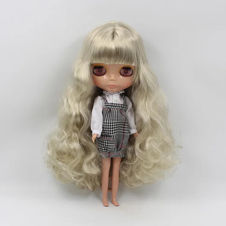 Ледяной обнаженный Blyth кукла Serires No. N1223 для серебристо-серых волос сжигание кожи фабрика Blyth 1/6 BJD