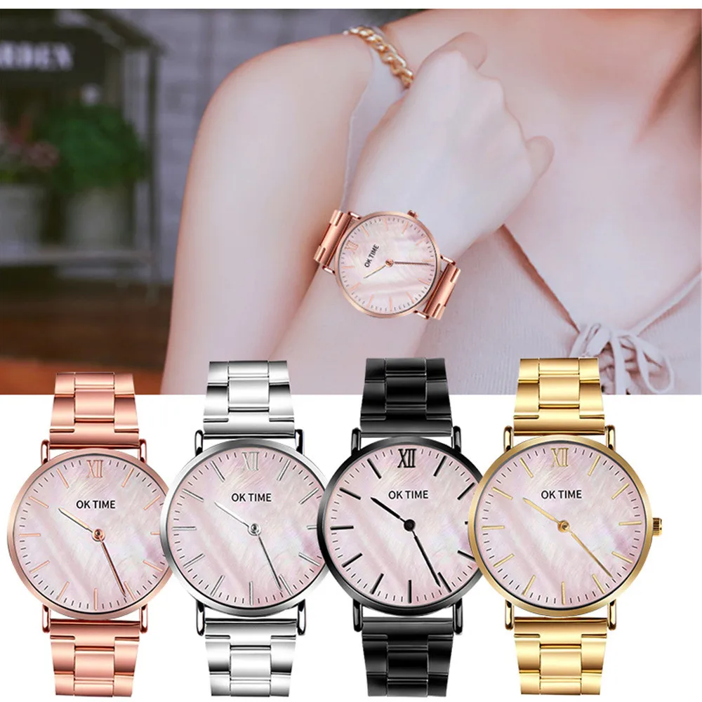 

Luxury Brand Fashion Ladies Watch Retro Design Roman Numerals Metal Steel Strip Women Watches Analog Quartz WristWatch Montre #A