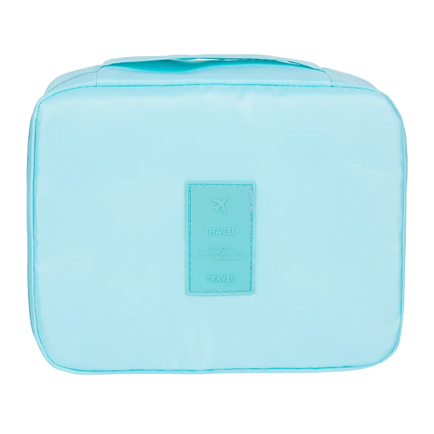 Женская косметичка для макияжа, нейлоновая косметичка, косметичка для косметики, органайзер для туалетных принадлежностей, сумка для хранения, сумка для путешествий, сумка на молнии - Цвет: Sky blue