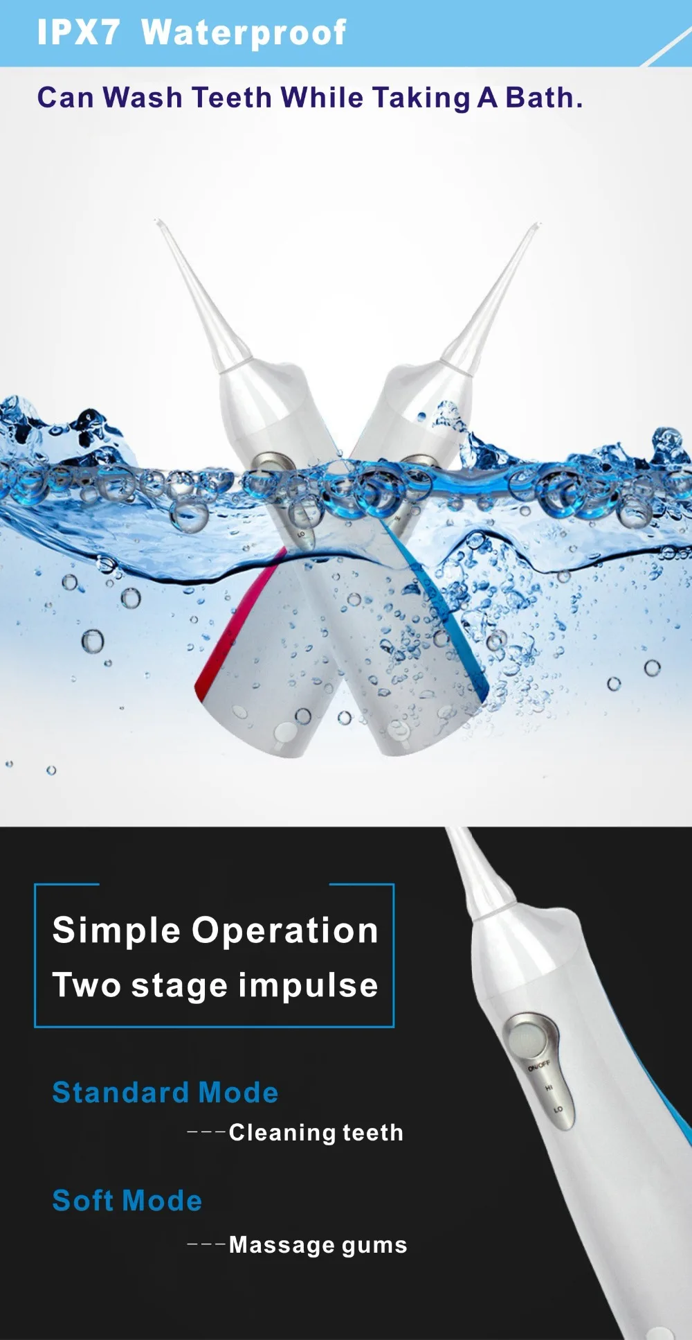 Портативный стоматологический Flosser беспроводной ирригатор USB аккумуляторная Вода Flosser портативная зубная водная струя 150 мл резервуар для воды