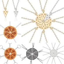 Collier pendentif Pizza Best friends Forever pour femmes, Triangle de mode, bijoux d'amitié, cadeaux pour amis