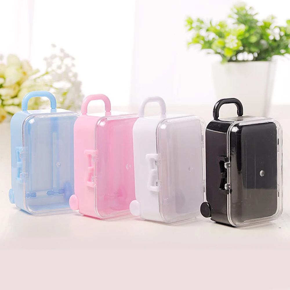 Mini Rolling Travel Suitcase Box Wedding Favors Party Reception Candy