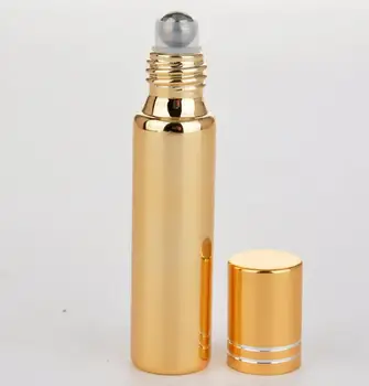 

200pcs/lot Fast shipping 10ml Metal Roller Bottle For Essential Oils UV Roll-on Glass Bottles 2 colors SY90