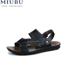 MIUBU женские кожаные туфли-лодочки на Размеры Мужская обувь модная обувь на плоской подошве; сезон лето; Летняя Мужская обувь пляжные мужские сандалии, кожаные сандалии для Для мужчин