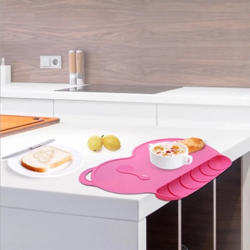 Baby Silicone Plate Slip-resistant Mat Kid Bowl Dishes Food-grade Waterproof Children Silicone Dinner Tableware Sucker BB5089 (10)