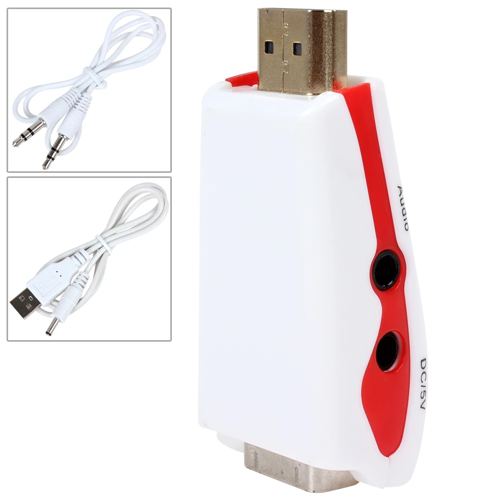 Адаптер hdmi vga HDMI к VGA конвертер мужчин и женщин видео коробка + аудиокабель AV для