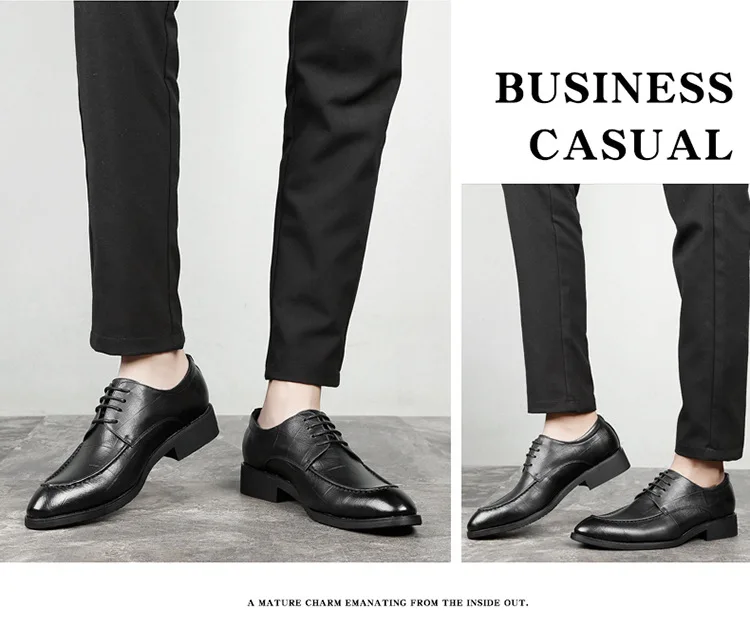 2019 Весенние новые мужские деловые модельные туфли из натуральной кожи в английском стиле; модные повседневные оксфорды; классические туфли
