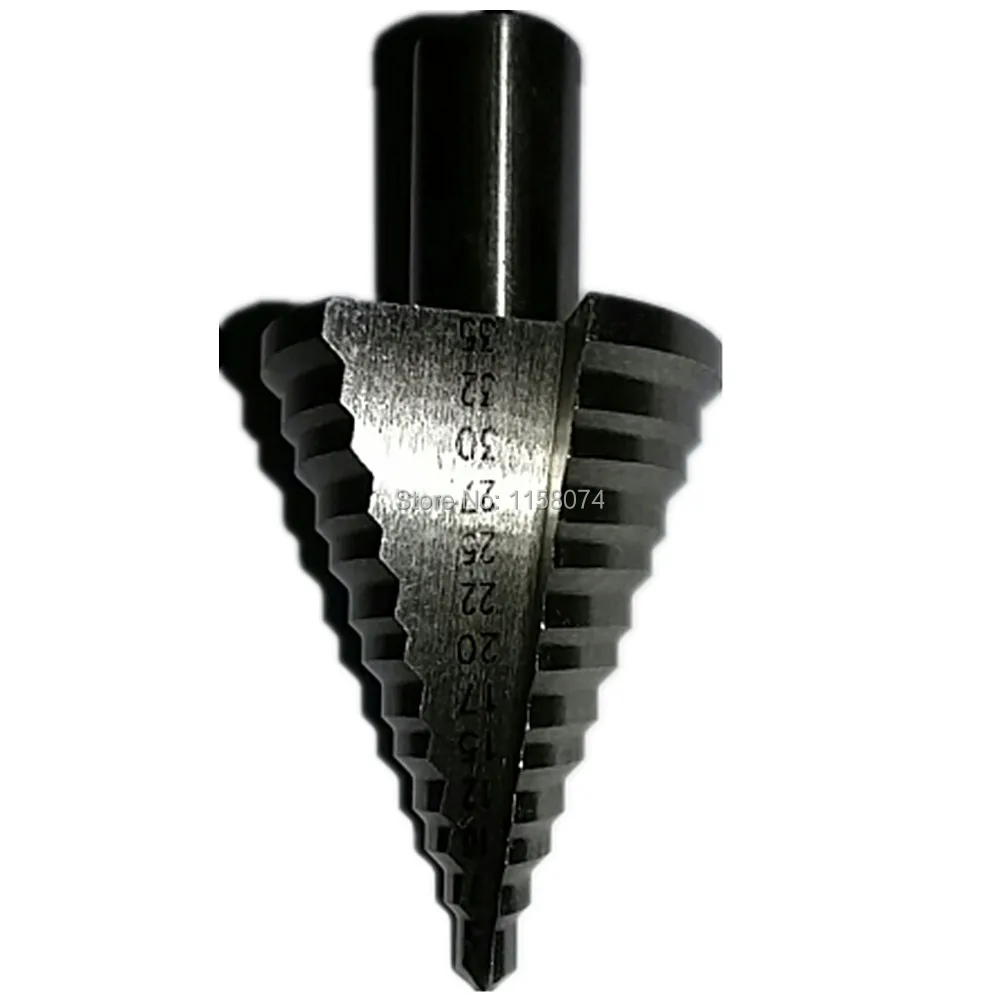 

HSS 6542/M2 Step Drill 5-35mm (13 Steps: 5,7,10,12,15,17,20,22,25,27,30,32,35mm) Step Drill Bits Multifunction Cone Reamer Drill