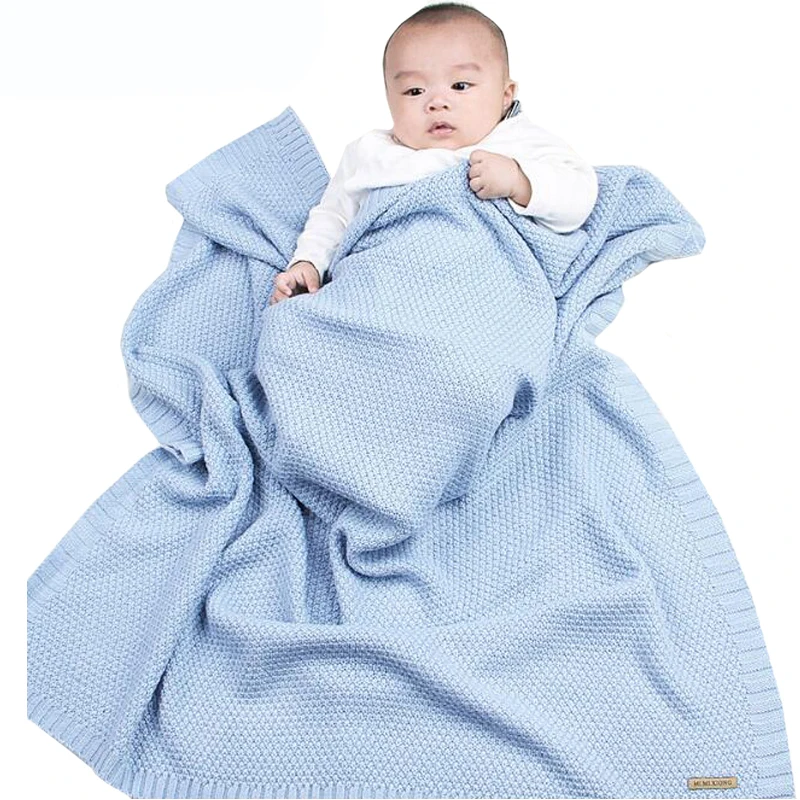 Newborn Baby Swaddle Wrap Blanket Winter Warm Knitted Child Boys