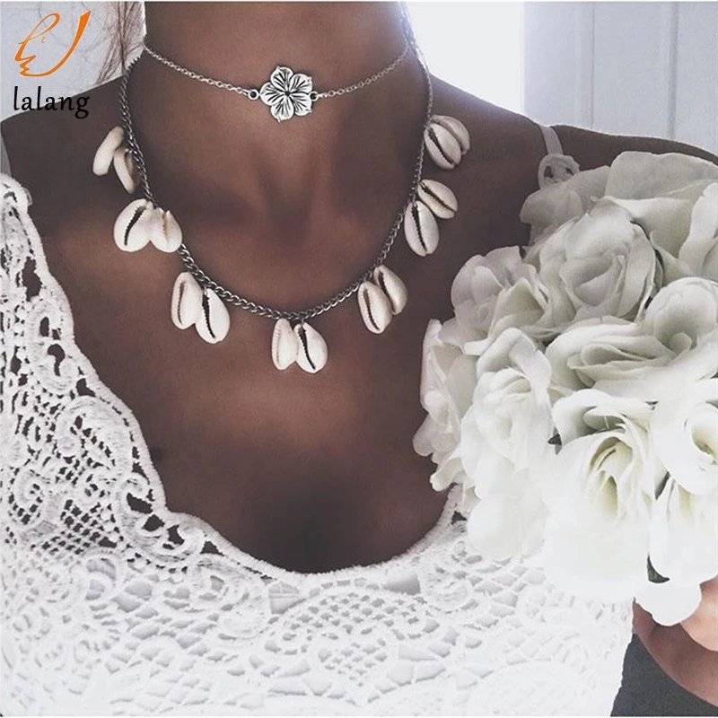 

2018 New Fashion Bohemian Women Cowrie Shell Choker Necklace Collar Gypsy Boho Beach Festival Jewelry