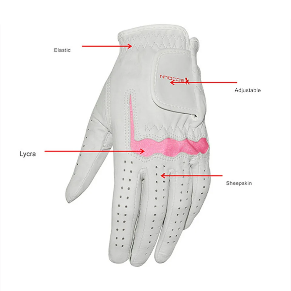 Женские Профессиональные Перчатки Для Гольфа BOODUN, спортивные перчатки из натуральной кожи, женские перчатки для гольфа из овчины, брендовые тренировочные перчатки для гольфа
