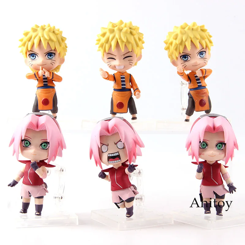 

Anime Action Figure Naruto Shippuden Uzumaki Naruto Sakura Haruno Q Version PVC Collectible Model Toy 3pcs/set