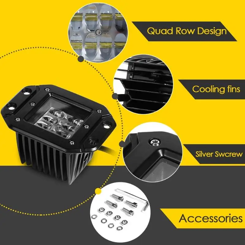 

4 inch 80W 4 Row Car LED Work Light Spot Beam Bar Lamp Spotlight for Driving Offroad Trucks Engineering Vehicles