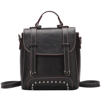 

Fashion Backpack Lady Mini Leather Backpack Female Solid Color Small Shoulder Bag Girl's School Bag