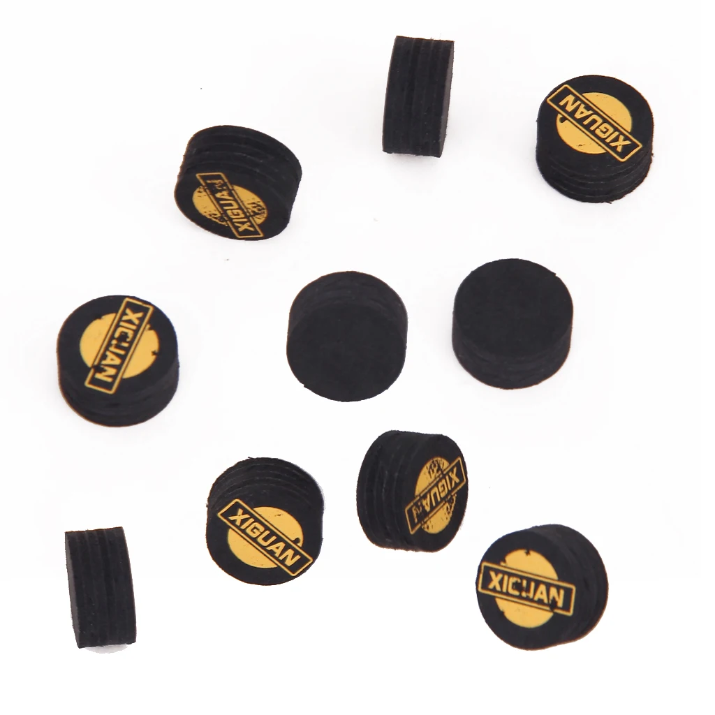 

10Pcs Black 5 Layered Leather Snooker Table Billiards Pool Cue Tip 14mm Repair Part Replacement Friend Gift Indoor Outdoor Game