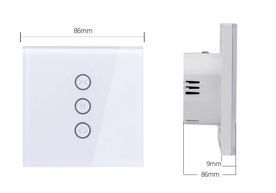 Умный Wi-Fi переключатель для занавесок, стеклянная сенсорная панель, приложение/Wifi/голосовое/сенсорное управление, беспроводные умные Настенные переключатели для умного дома