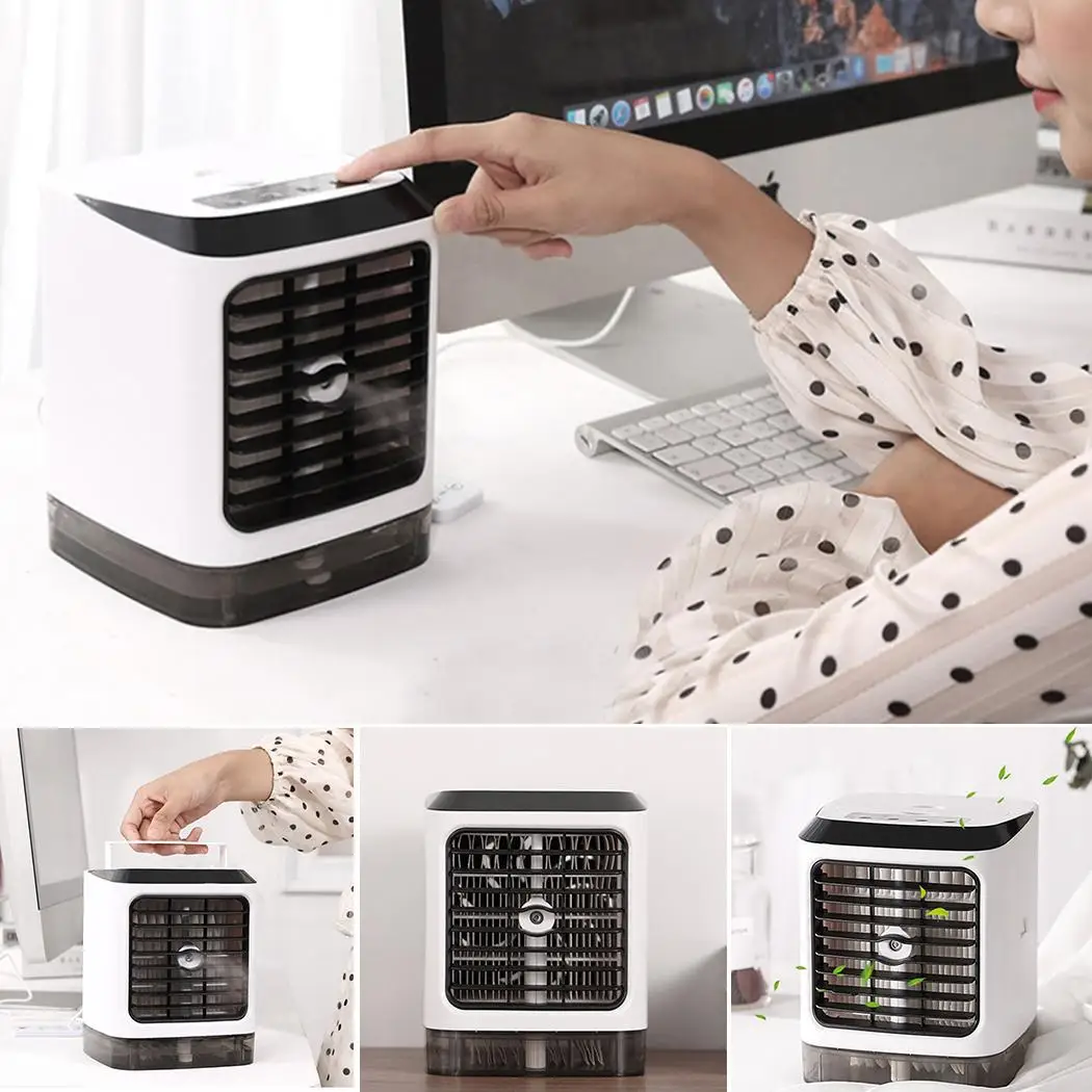 

Portable Desktop Mini Fan Air Cooler Built-In Battery Office Mini Fan Summer Smart Home Cooling With 3 Wind Speed Modes Black