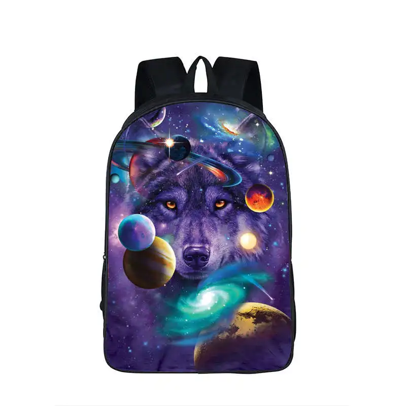 Galaxy Рюкзак для девочек-подростков, мальчиков, Вселенная, космос, детские школьные сумки, mochila feminina Wolf, сумка для книг, женская, мужская, сумка для отдыха - Цвет: 16XK08
