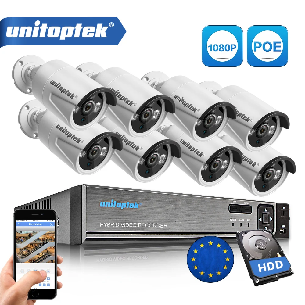 8CH True 48V POE NVR Kit CCTV System With 8Pcs 2.0MP POE IP Camera Outdoor IR Night Vision Surveillance Camera System Metal Case 8CH True 48V POE NVR Kit CCTV System With 8Pcs 2.0MP POE IP Camera Outdoor IR Night Vision Surveillance Camera System Metal Case