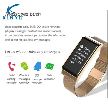 

Blood pressure monitoring smartBand waterproof reminder function sports wristband activity male lady smart Bracelet pk mi band 3