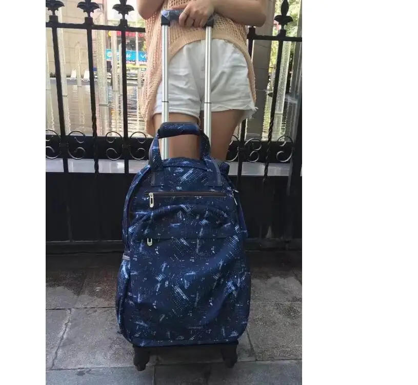 Багаж чемодан для Для женщин тележка рюкзак 22 дюймов колесных рюкзаки ручной клади дорожные сумки тележки Чемодан рюкзак сумка