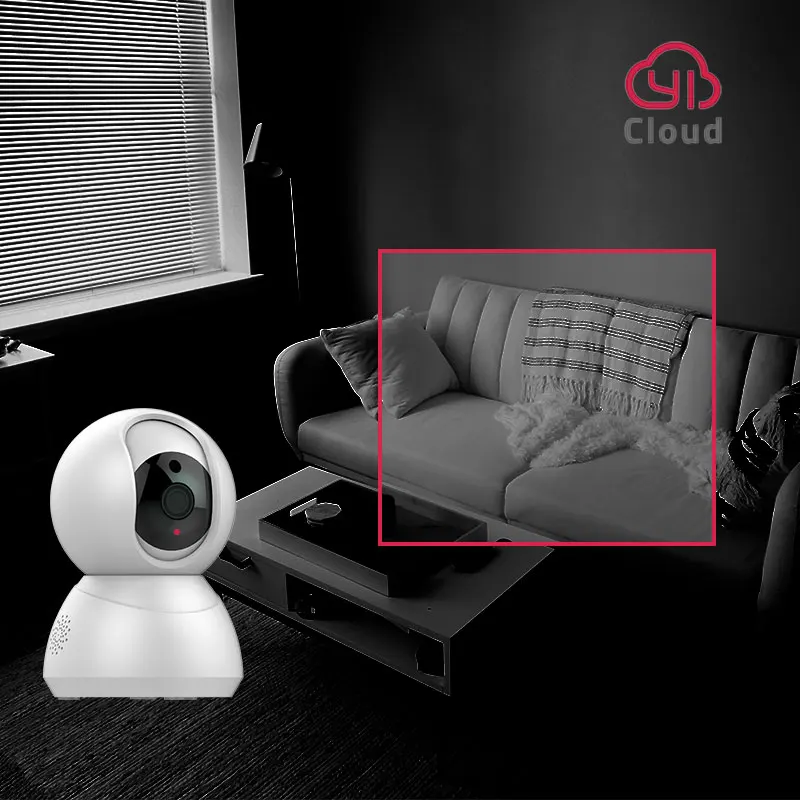 Крытая купольная камера безопасности 1080P с питанием от YI, умный дом, камера с датчиком движения, ночное видение, 2-Way Audio YI loT APP Cloud