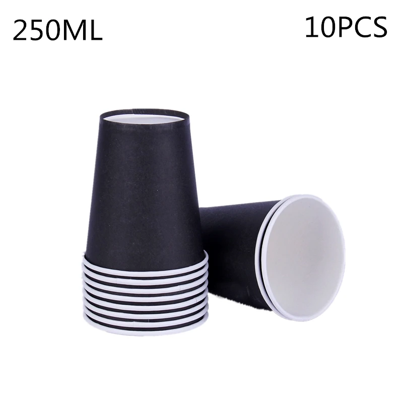 

10PCS/LOT BLACK SOLID COLOR THEME PAPER CUPS KIDS FAVOR PAPER GLASSES PURE COLOR BLACK THEME DISPOSABLE CUP GLASSES