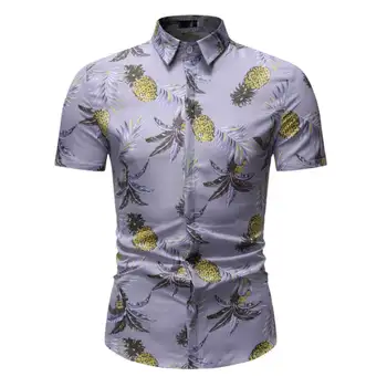 

2019 Hawaiian Shirt Summer Casual Printing Shirts Men Plus Size Vacation Tops Fashion Regular Fit Mens Cotton Short Sleeve