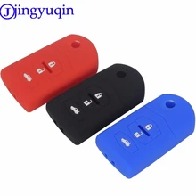 jingyuqin 3 Buttons Remote Silicone Car Key Cover Case For Mazda 2 3 5 6 8 Atenza CX5 CX-7 CX-9 MX-5 RX Keyrings Fold Flid Key