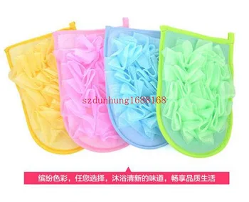 

500pcs/lot With bath flower gloves / bath glove / bubble bath flowers small rub cloth sponge towel personal care bath sponge