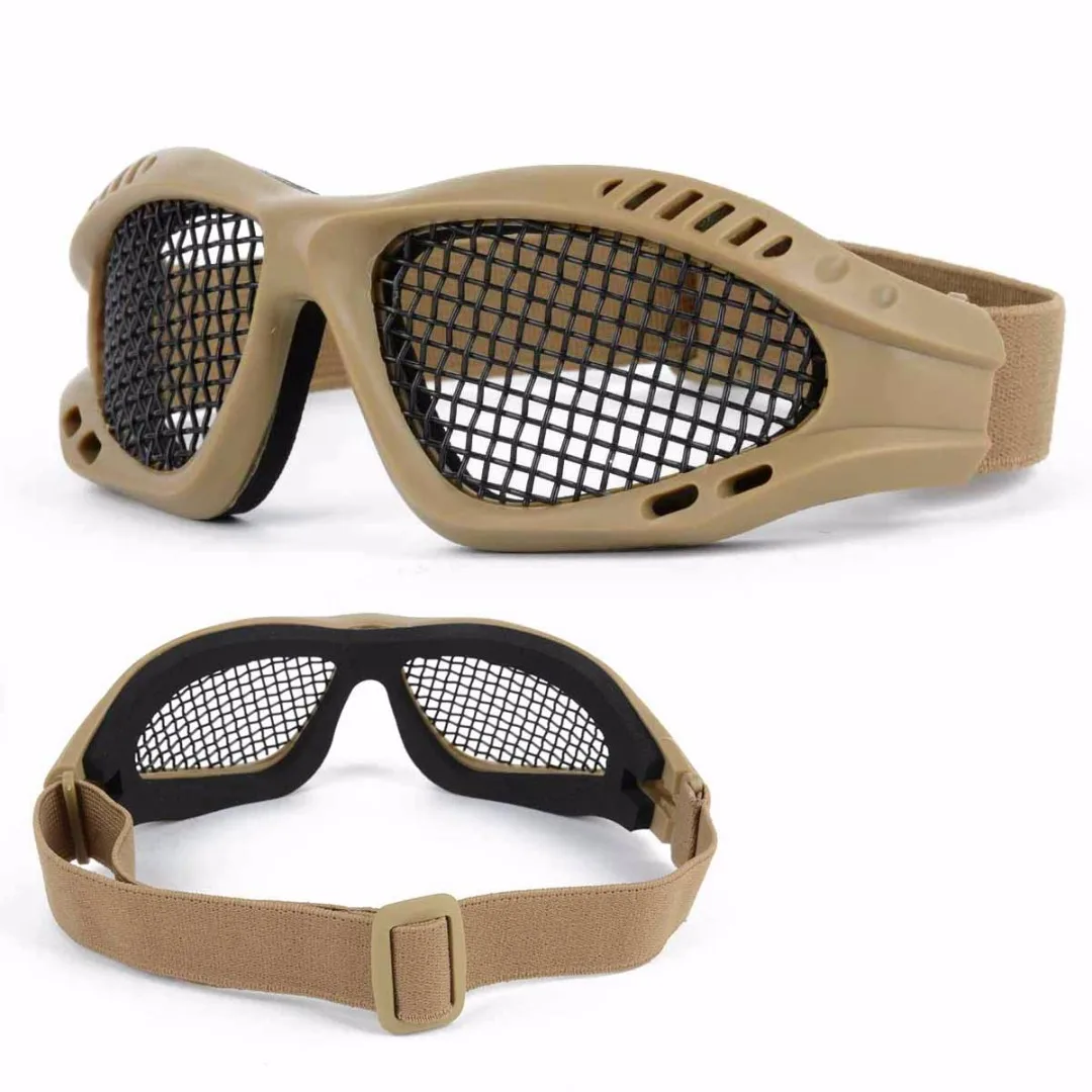 Paintball Eye Protective Comfortable Airsoft Net Safety Tactical Glasses Goggles Steel Wire Mesh Big Goggles Hiking Eyewear