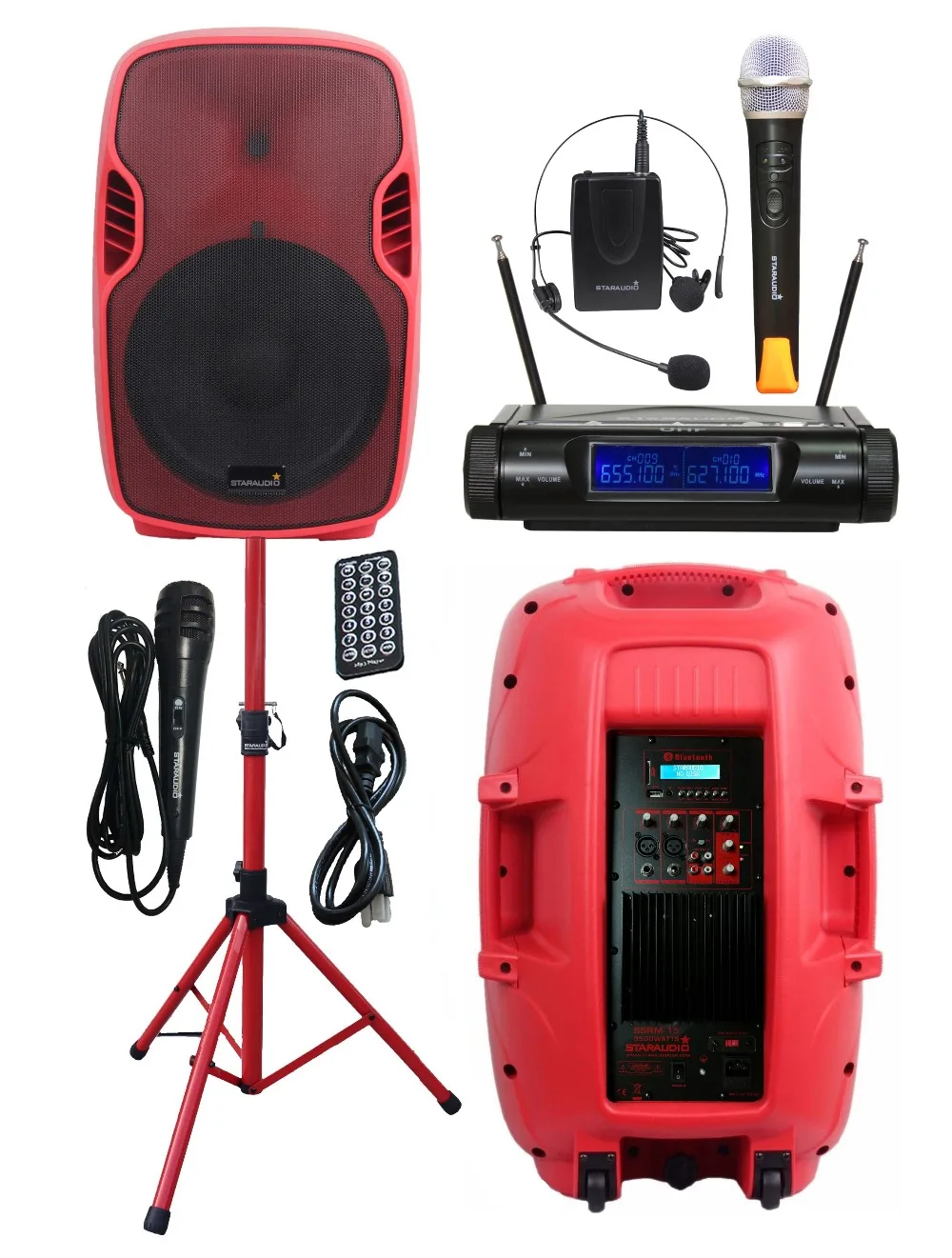 powered pa dj stage speaker party stage speaker speaker stand 2ch microphone