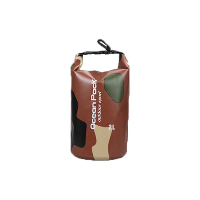 2L Camouflage 5L открытый ПВХ камуфляж сухой мешок прочный легкий путешествия Дайвинг плавающий Кемпинг Туризм Водонепроницаемый плавательный мешок сухой мешок - Цвет: 2L Camouflage