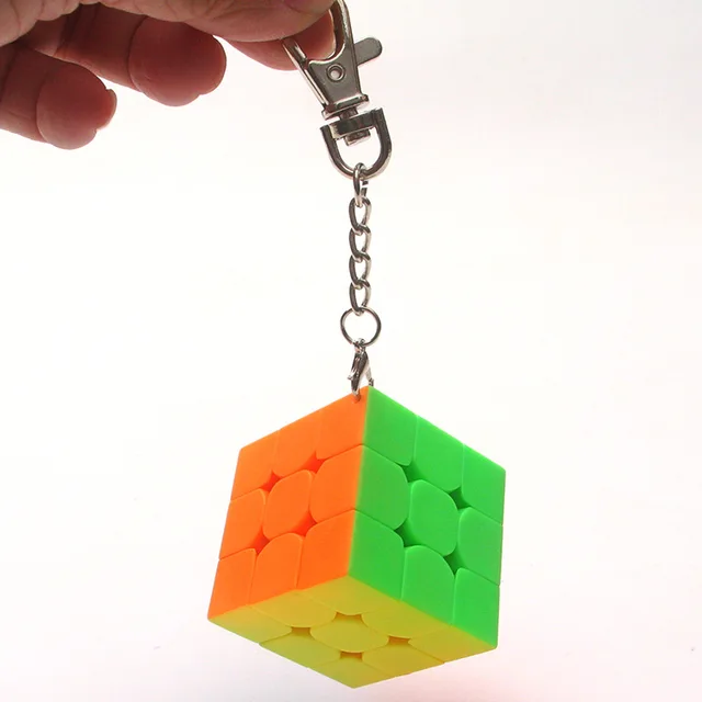 MoYu Mofangjiaoshi 3cm 3.5cm 4.5cm Mini 3x3x3 Magic Cube KeyChain Professional Educational toys Key Ring cubo magico Puzzle 6